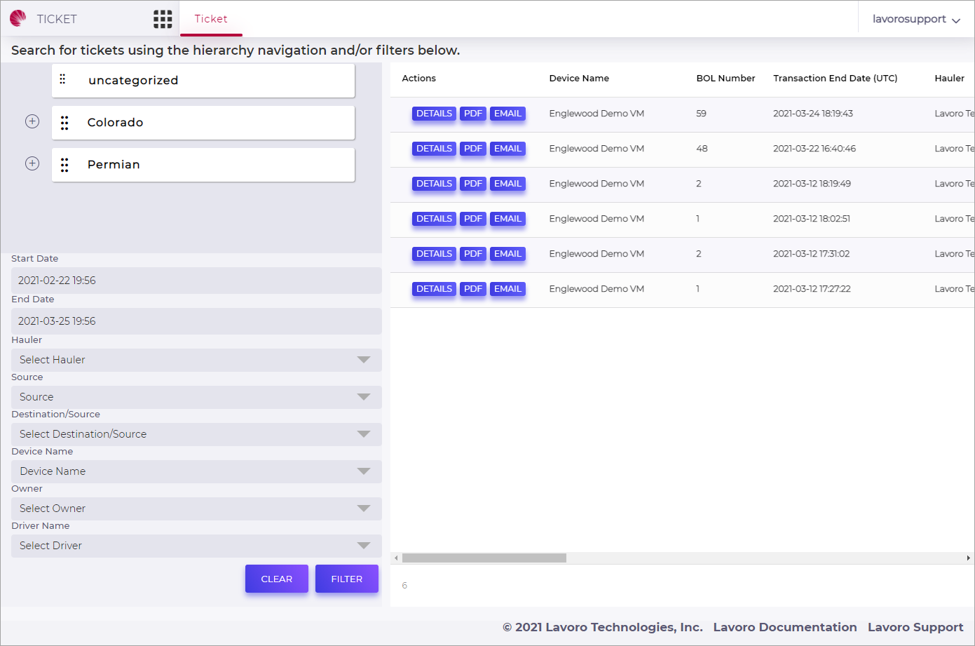 Cloud hosted access to tickets